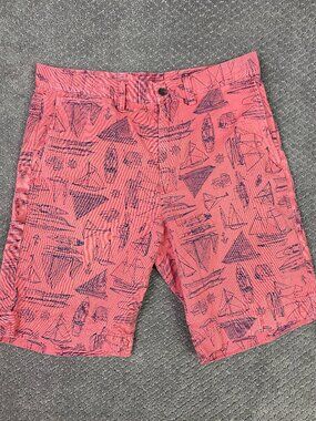 Polo Ralph Lauren Shorts Mens 30 Red Faded Sail Boats All Over Print Watchhill